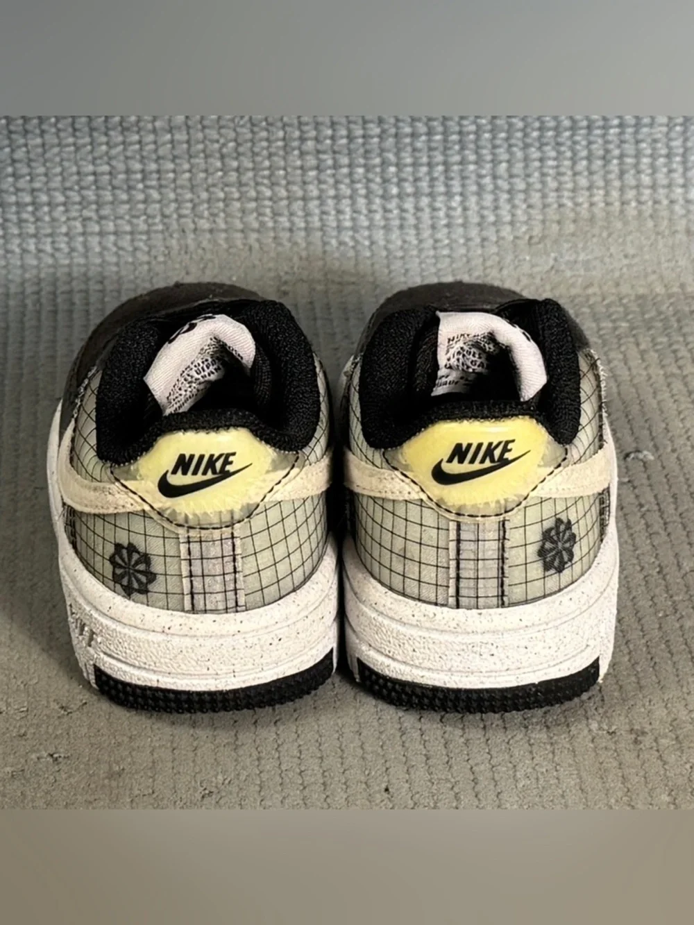 Nike Air Force 1‎ Crater (TD) Black Volt Shoes DH4089-001 Toddler Size 5C